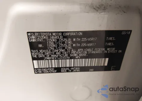 2018 Toyota Rav4 Le z USA, uszkodzony, nr VIN JTMBFREV7JJ220246